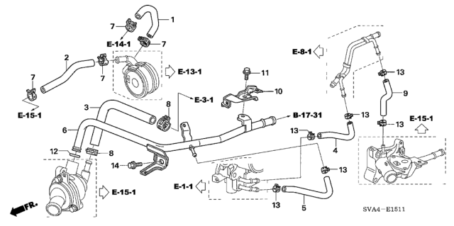 2009 Honda Civic Hose A, Breather Heater Diagram for 19514RRAA00