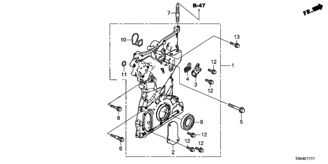 2015 Honda CR-V Oil Seal (43X58X7) Diagram for 9121259B003
