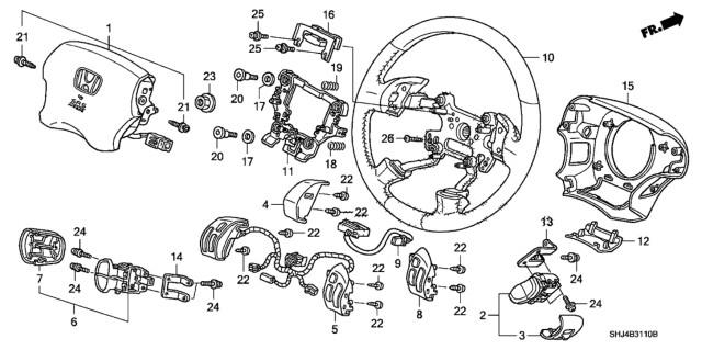 2007 Honda Odyssey  Plate, Horn Diagram for 78502SHJA81