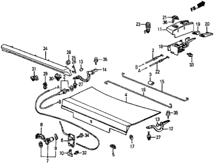 1986 Honda Prelude  Spoiler, Tail (Greek White) Diagram for 85850SF0601ZA