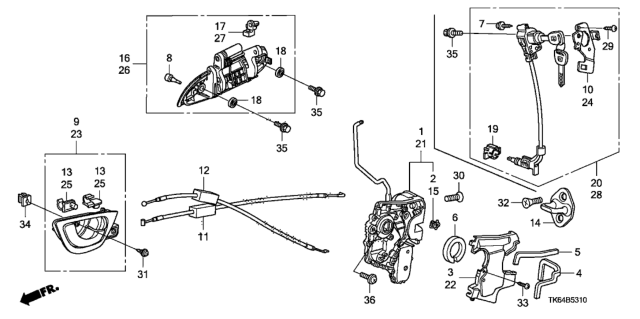 2009 Honda Fit Handle Assembly, Driver Side Inside (Neutral Mat Gun Metallic) Diagram for 72160TF0J01ZA