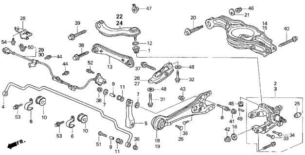 1998 Honda Odyssey Bolt, Arm (Lower) Diagram for 90170SX0003