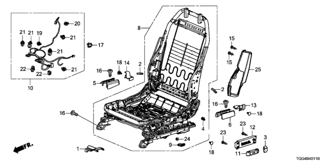 2018 Honda Civic Module Holder L, FR. Diagram for 81560TBAA11