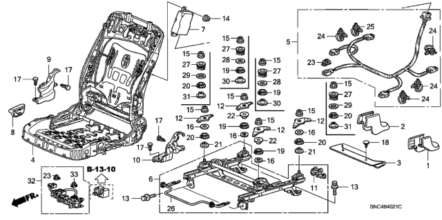 2008 Honda Civic Cover, R. Outer-Reclining (Inner) *NH556L* (GRAY) Diagram for 81237SNAA01ZA