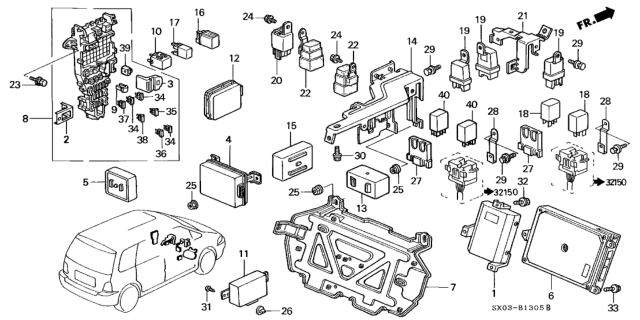 1997 Honda Odyssey Cover, Power Relay Diagram for 91751S30003