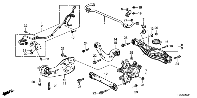 2018 Honda Accord Arm B, Left Rear (Lower) Diagram for 52355TVAA02