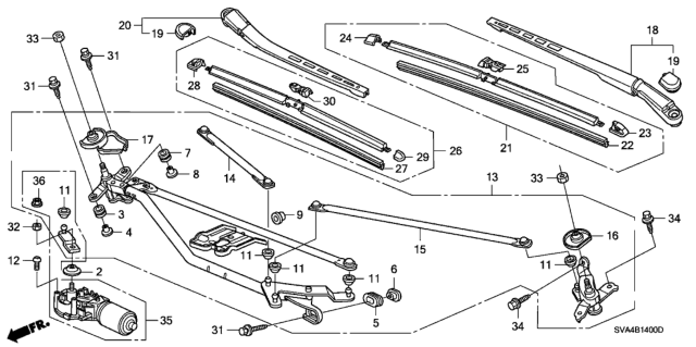 2009 Honda Civic Cap, Pivot Diagram for 76561SNAA01