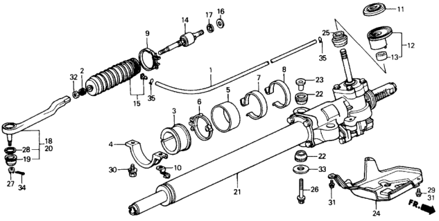 1991 Honda Civic  Rack, Power Steering (Driver Side) Diagram for 53601SH3G00