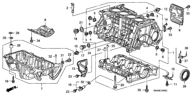2006 Honda Civic Sensor Assembly, Crank Diagram for 37500RAAA01
