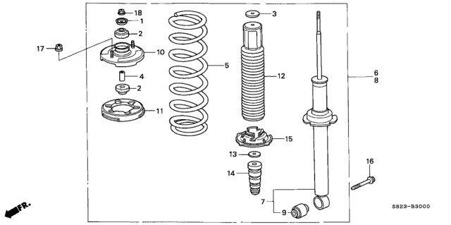 1999 Honda Accord  Sleeve, RR. Dust Cover Diagram for 52688S84A02