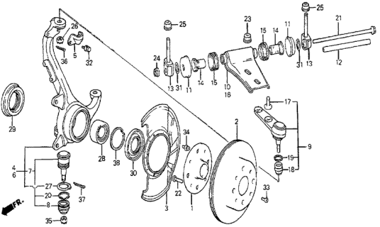 1987 Honda Prelude  Nut, Self-Lock (10MM) (Sato Rashi) Diagram for 90201SB0003