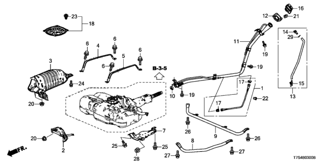 2017 Honda HR-V  Clamp, Fuel Tube Diagram for 91597T5RA51