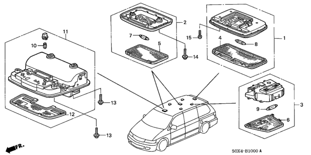 2004 Honda Odyssey  Bulb (12V 10W T10) Diagram for 34253S0XA01