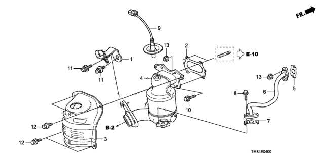 2010 Honda Insight  Pipe, EGR Diagram for 18717RBJ000