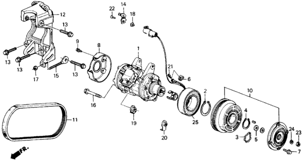 1989 Honda Accord  Washer C, Plate Diagram for 38815PH1003