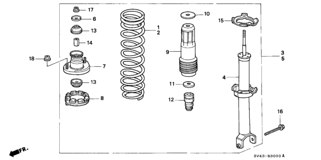 1994 Honda Accord  Bolt, Shock Absorber (10X68) Diagram for 90021SM4003