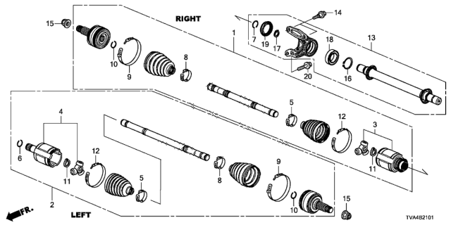 2018 Honda Accord Circlip, Outer (38MM) Diagram for 90681TX4A10
