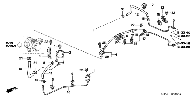 2006 Honda Accord  Hose, Power Steering Feed Diagram for 53713SDCA02