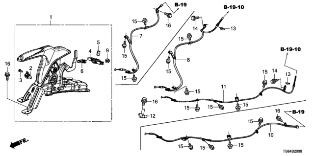 2012 Honda Civic  Wire B Hand Brake Diagram for 47510TS8A03