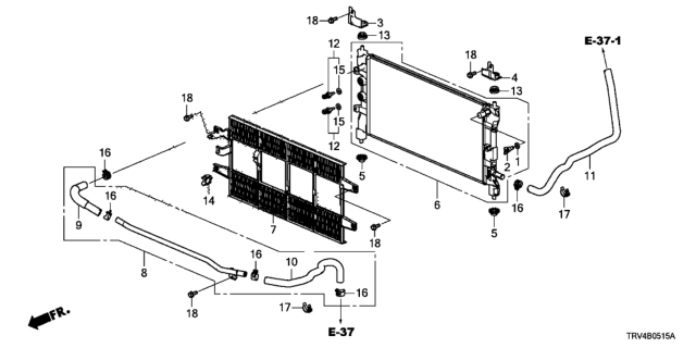 2017 Honda Clarity Electric Pipe, Rad Outlet Diagram for 1J5115WPA00