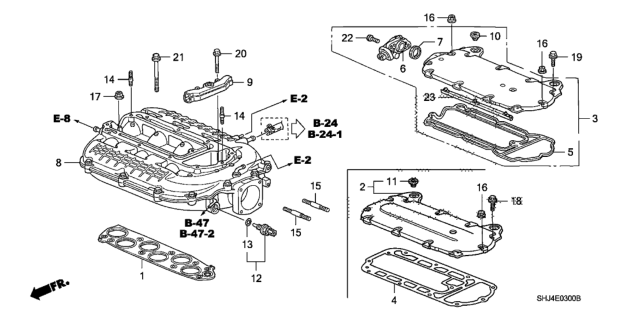 2007 Honda Odyssey Cover, In. Manifold (Upper) Diagram for 17140RKB013