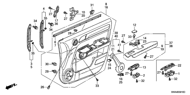 2010 Honda CR-V Sub-Switch Assembly, Power Window Diagram for 35760SWAA11