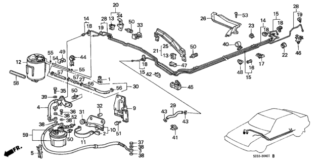 1987 Honda Accord  Hose, Return Diagram for 17723SE0A30