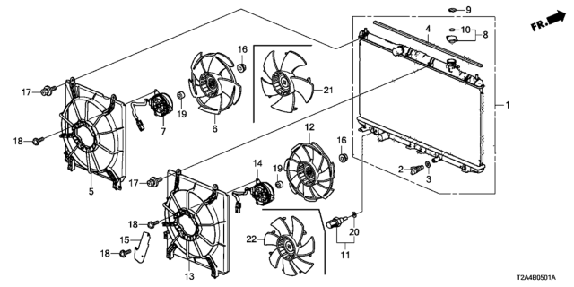 2014 Honda Accord Fan, Cooling Diagram for 38611R40A02