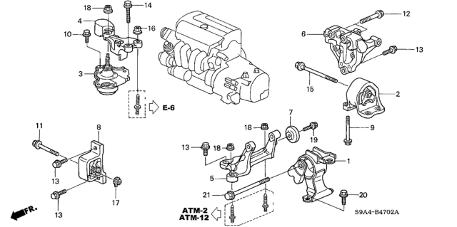 2003 Honda CR-V  Stopper, FR. Engine Diagram for 50840S7C980