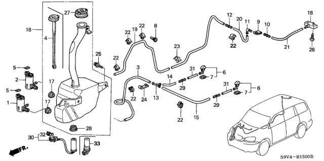 2004 Honda Pilot  Valve, One-Way Diagram for 76826S52C01