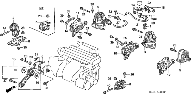 1993 Honda Accord  Bolt, Flange (12X45) Diagram for 90170S30000