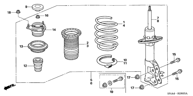 2007 Honda Civic Rubber, Front Spring (Lower) Diagram for 51684SVAA03