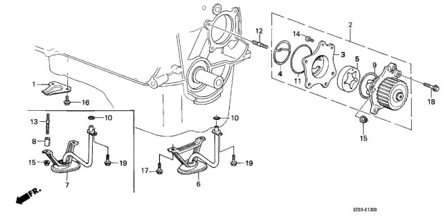 1989 Honda Accord  O-Ring (57.8X2.4) Diagram for 91312PC6003
