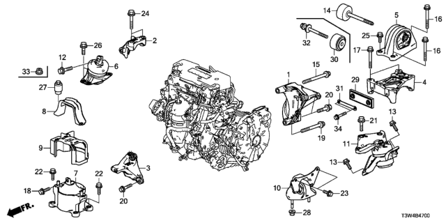 2017 Honda Accord Hybrid  Bolt, Flange (14X69) Diagram for 90160TR0A10