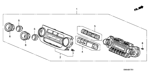 2008 Honda CR-V Knob, Dial *NH167L* (GRAPHITE BLACK) Diagram for 79611SWAA41ZA