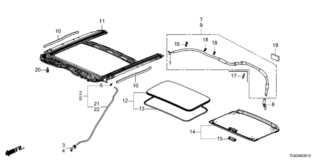 2021 Honda Civic Seal, Frame B Diagram for 70082TBAA01