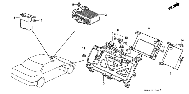 1990 Honda Accord Control Module, Engine Diagram for 37820PT3L50