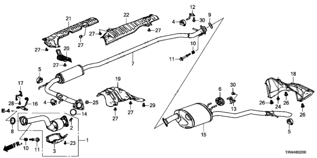 2019 Honda Clarity Plug-In Hybrid  Bracket.Exh, FR. Slncr Diagram for 18282TRWA00