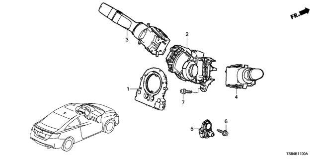 2014 Honda Civic Body, Switch Diagram for 35251T5AB02