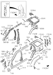 2001 Honda Passport  Reinforcement, L. RR. Pillar (Lower) Diagram for 8971243184