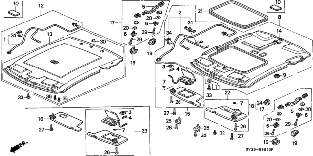 1997 Honda Accord Cushion H Diagram for 83208SV4000