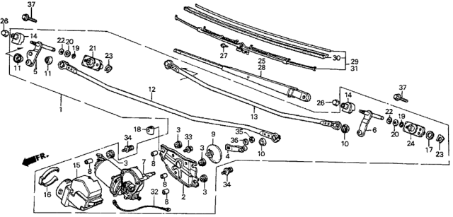 1984 Honda Prelude Rubber (475MM) Diagram for 38472SB3305