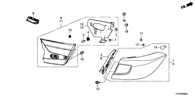 2021 Honda Accord Light Assy., License Diagram for 34100TVAA01
