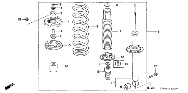 2004 Honda Accord  Bolt, Flange (12X84) Diagram for 90182SDAA00