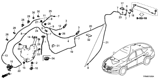 2015 Honda Crosstour Tube (4X7X1320) Diagram for 76865TP6A01