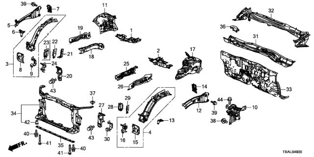 2020 Honda Civic Bolt-Washer (8X25) Diagram for 934050802505