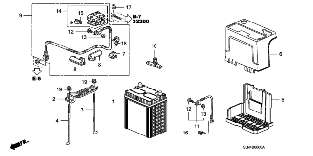 2007 Honda Fit  Box Assembly, Fuse (Battery +) Diagram for 38210SAD003
