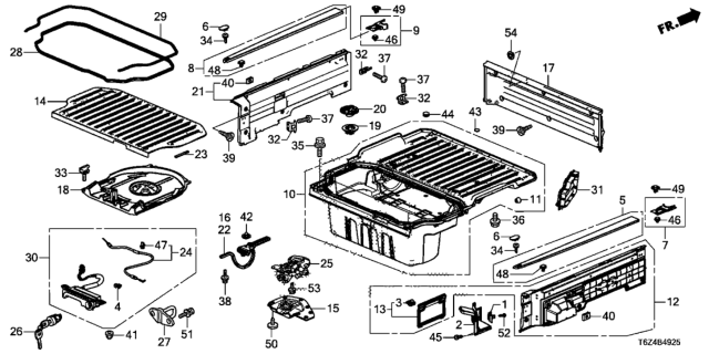 2018 Honda Ridgeline  Tray, Spare Tire Diagram for 74761T6ZA00