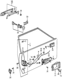 1984 Honda Accord  Rod, L. Inside Handle Diagram for 75565SA5013