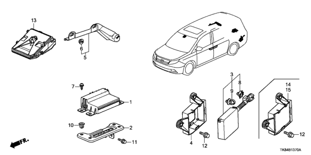 2011 Honda Odyssey  Bracket, Bsi Unit Diagram for 36901TK8A00